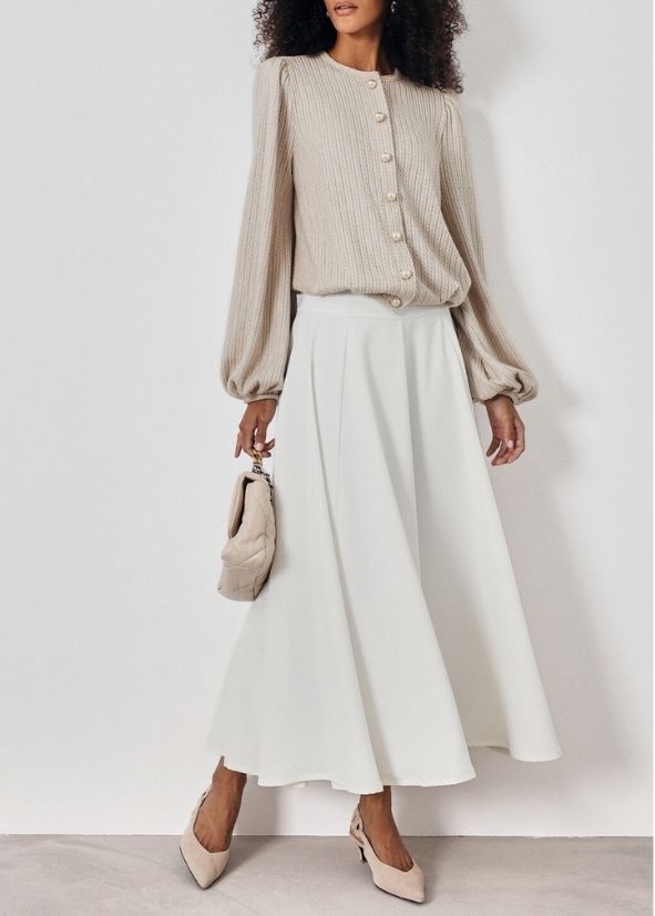 Arlene Flowing Elegance Skirt | Ivory