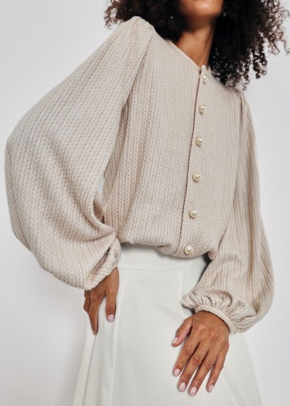 Elsya Soft Cable Cardigan | Latte
