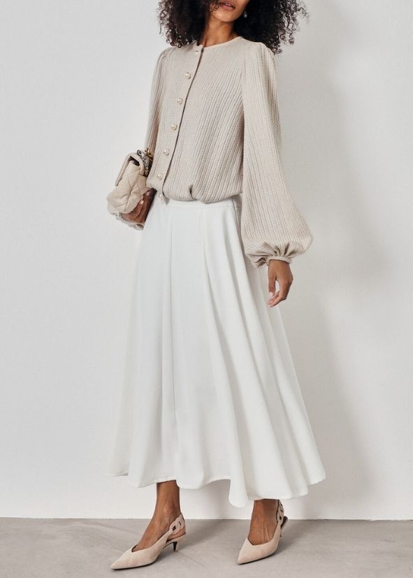 Arlene Flowing Elegance Skirt | Ivory