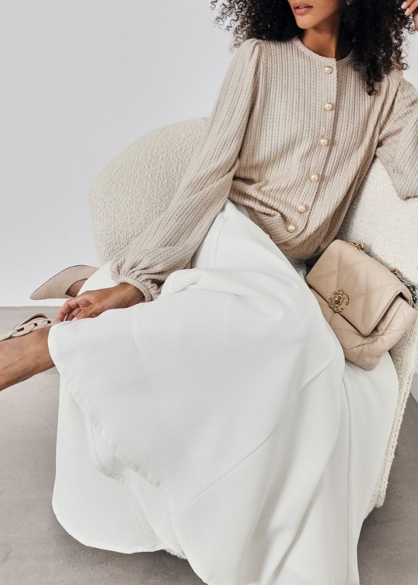 Arlene Flowing Elegance Skirt | Ivory