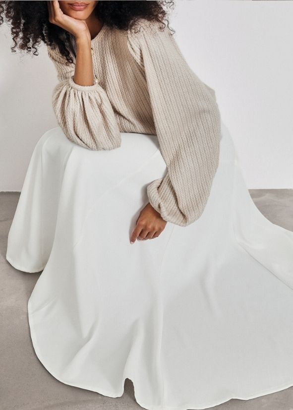Arlene Flowing Elegance Skirt | Ivory