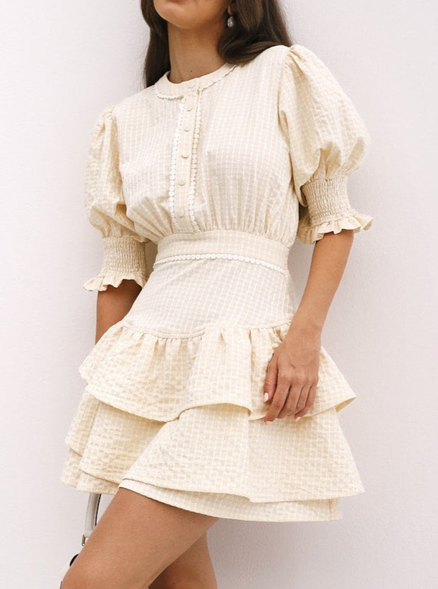 Vita S S Dress Serenity Checks Clea