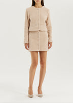 Eyla Pearl Button Cardigan/Jacket | Powder Blush