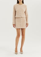 Eyla Plush Pearl Button Luxe Skirt | Powder Blush