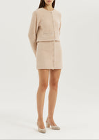 Eyla Plush Pearl Button Luxe Skirt | Powder Blush