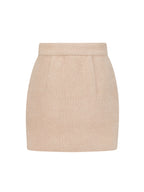 Eyla Plush Pearl Button Luxe Skirt | Powder Blush