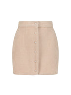 Eyla Plush Pearl Button Luxe Skirt | Powder Blush
