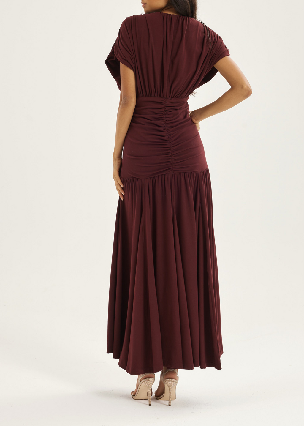 Alaina Ruched Panel Dream Dress | Merlot