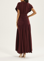 Alaina Ruched Panel Dream Dress | Merlot
