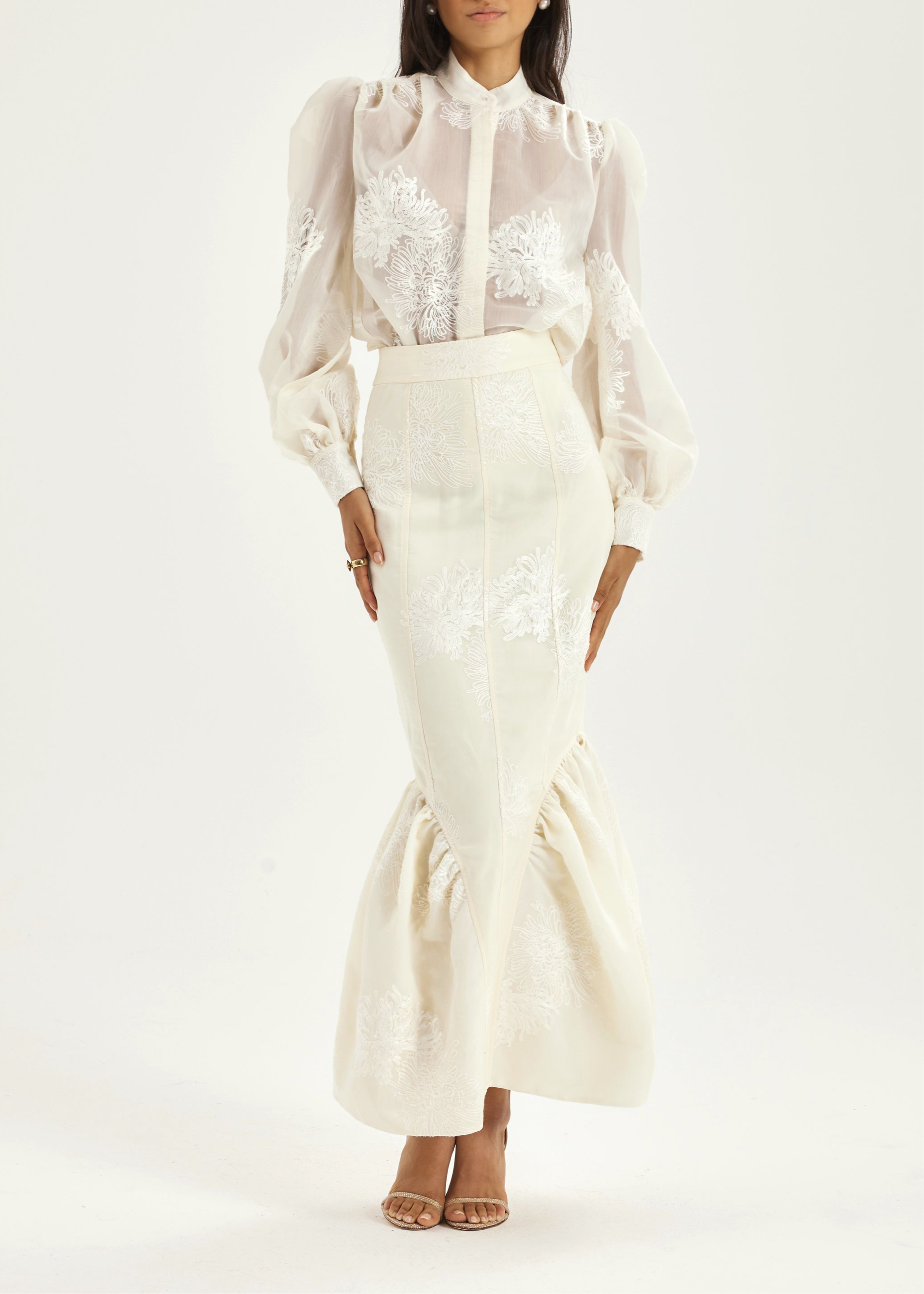 Sophia Embroidered Blouse | French Vanilla