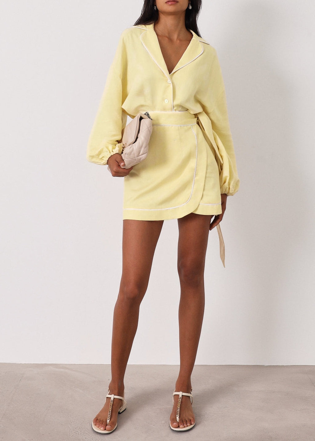 Morgan Elevated Linen Shirt  | Lemon Sorbet