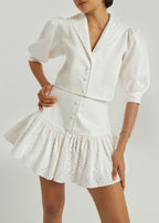 Fern Cotton & Cutwork Skort | White