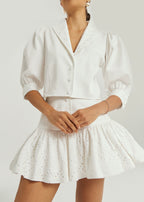 Fern Cotton & Cutwork Skort | White