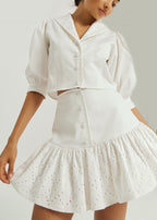 Fern Cotton & Cutwork Skort | White