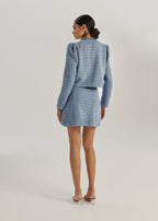 Palmer Tweed & Beaded Jacket | Sky Blue