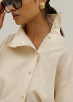Caroline Asymmetric Button Through Shirt | Sand