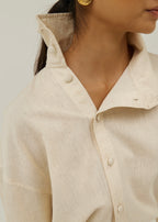 Caroline Asymmetric Button Through Shirt | Sand