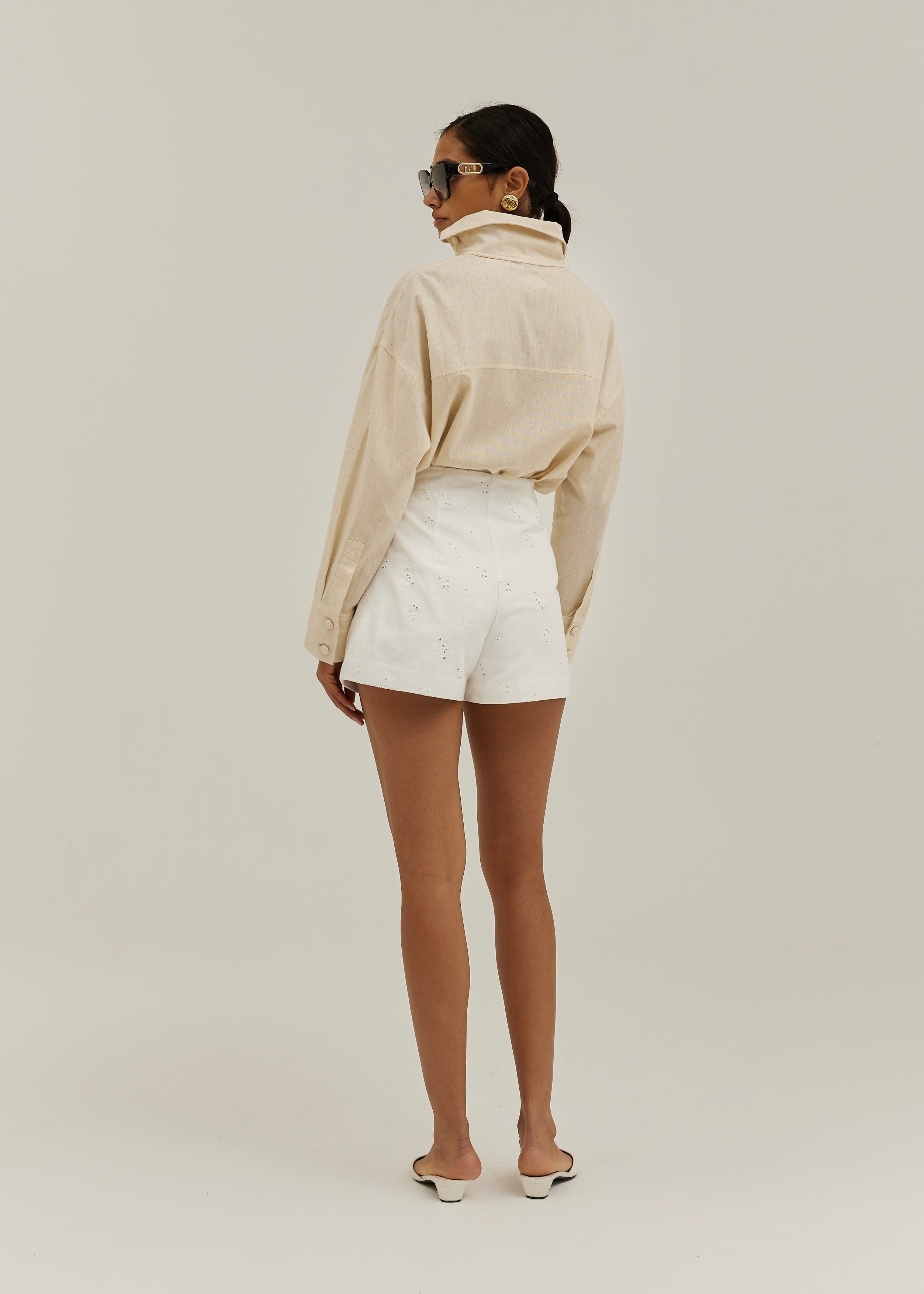 Caroline Asymmetric Button Through Shirt | Sand