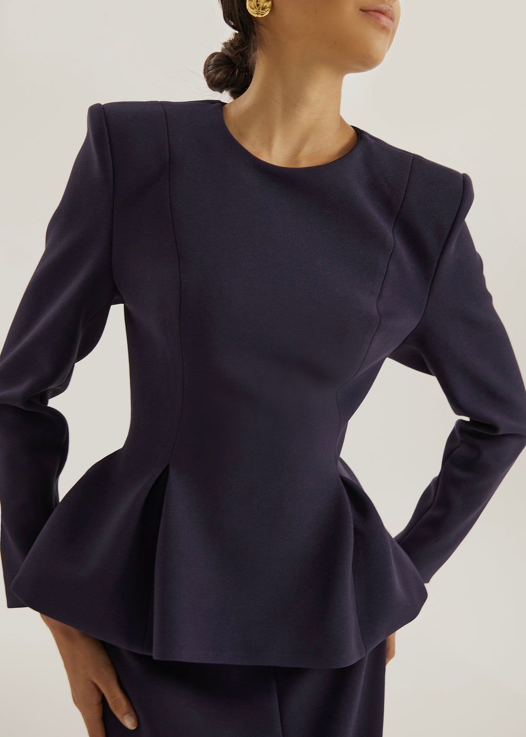 Jackie O Fit & Flare Top | Navy