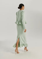 Andora Peplum Pencil Skirt | Pistachio
