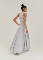 Tania Riviera Stripe Cotton Maxi Dress | Navy/White