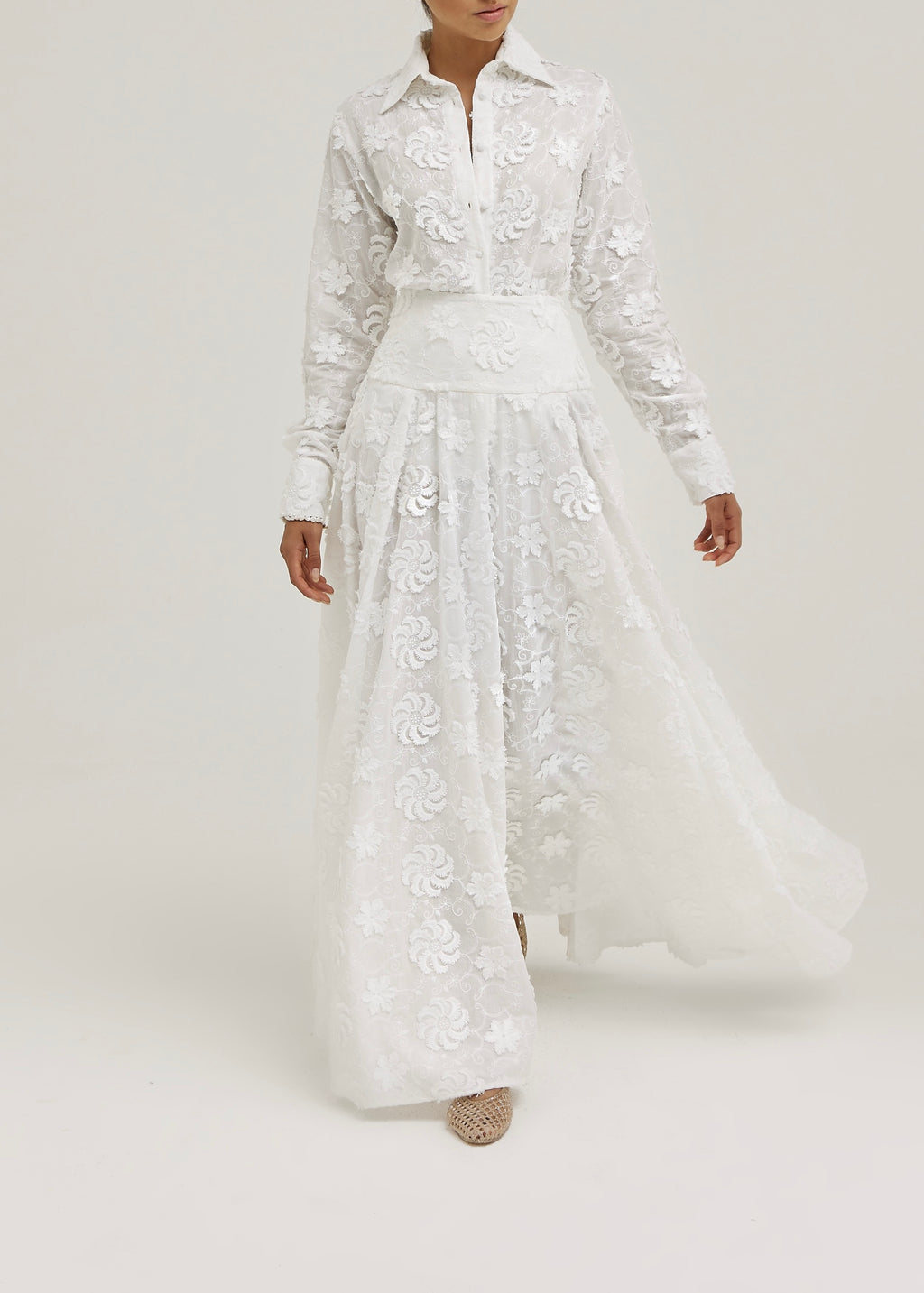 Palm Beach Applique Dream Skirt | White