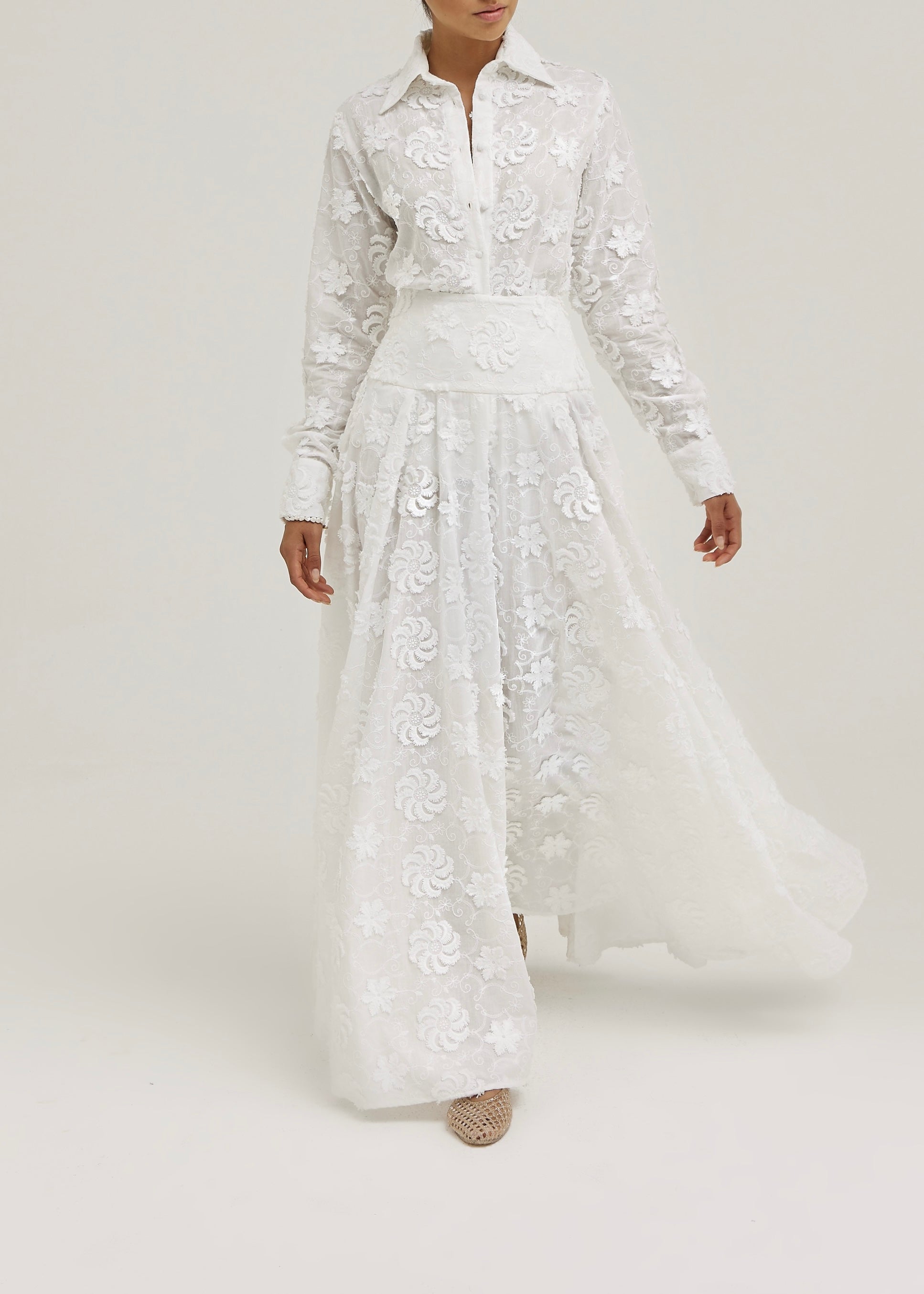 Palm Beach Applique Shirt | White