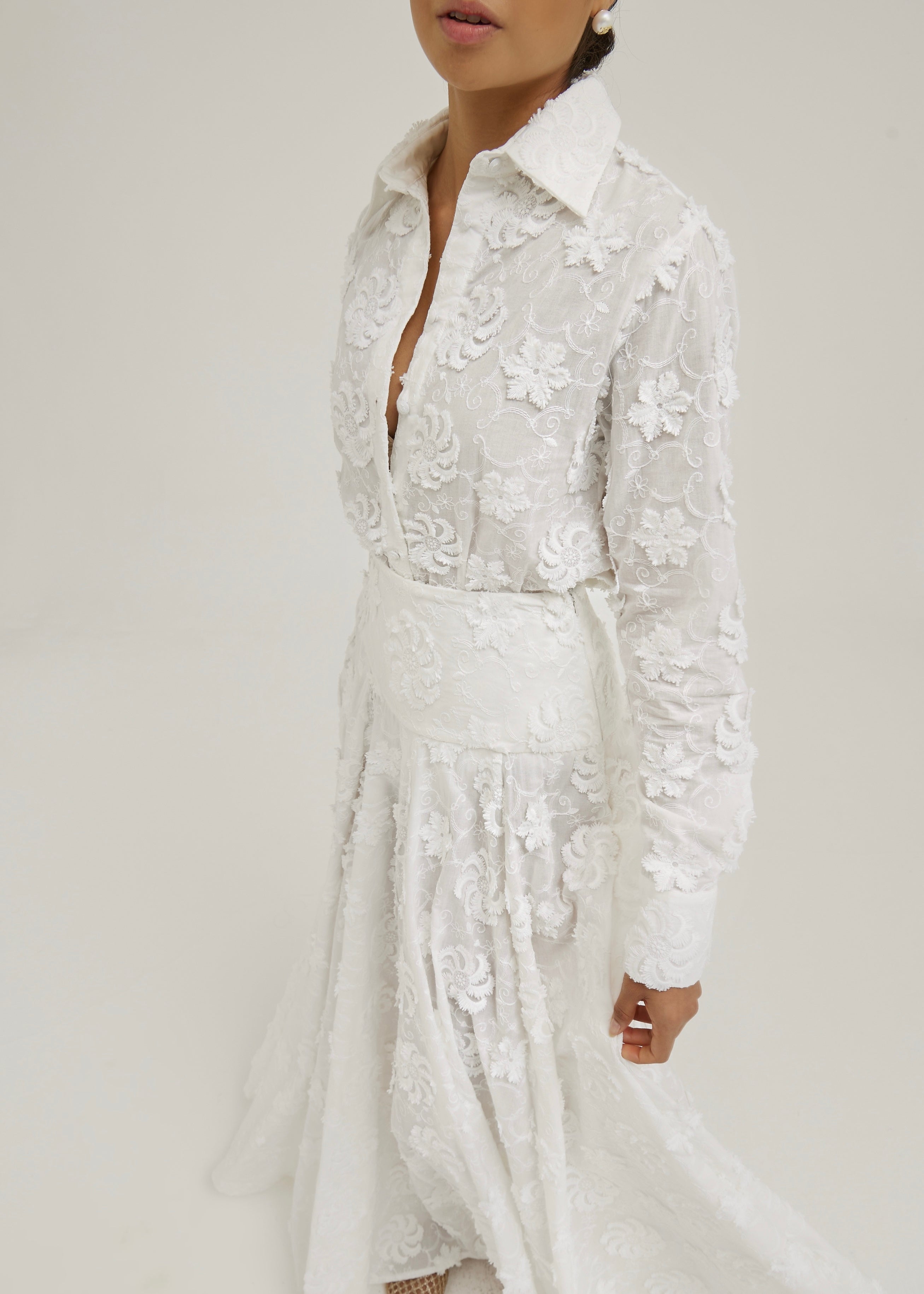 Palm Beach Applique Dream Skirt | White