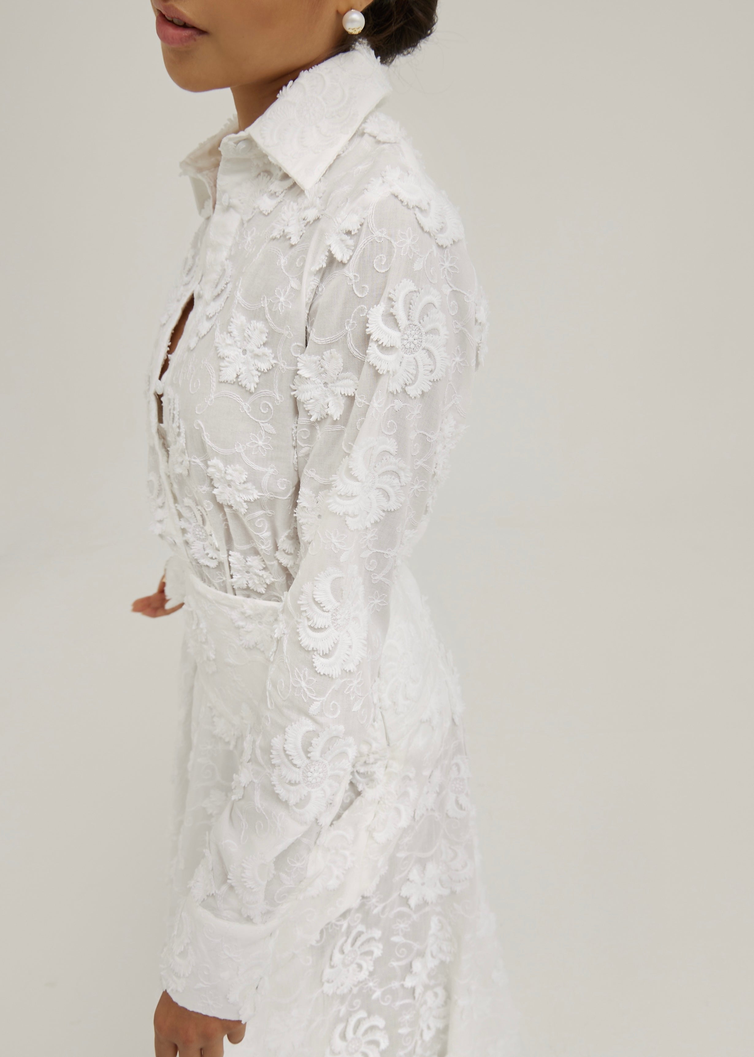 Palm Beach Applique Shirt | White