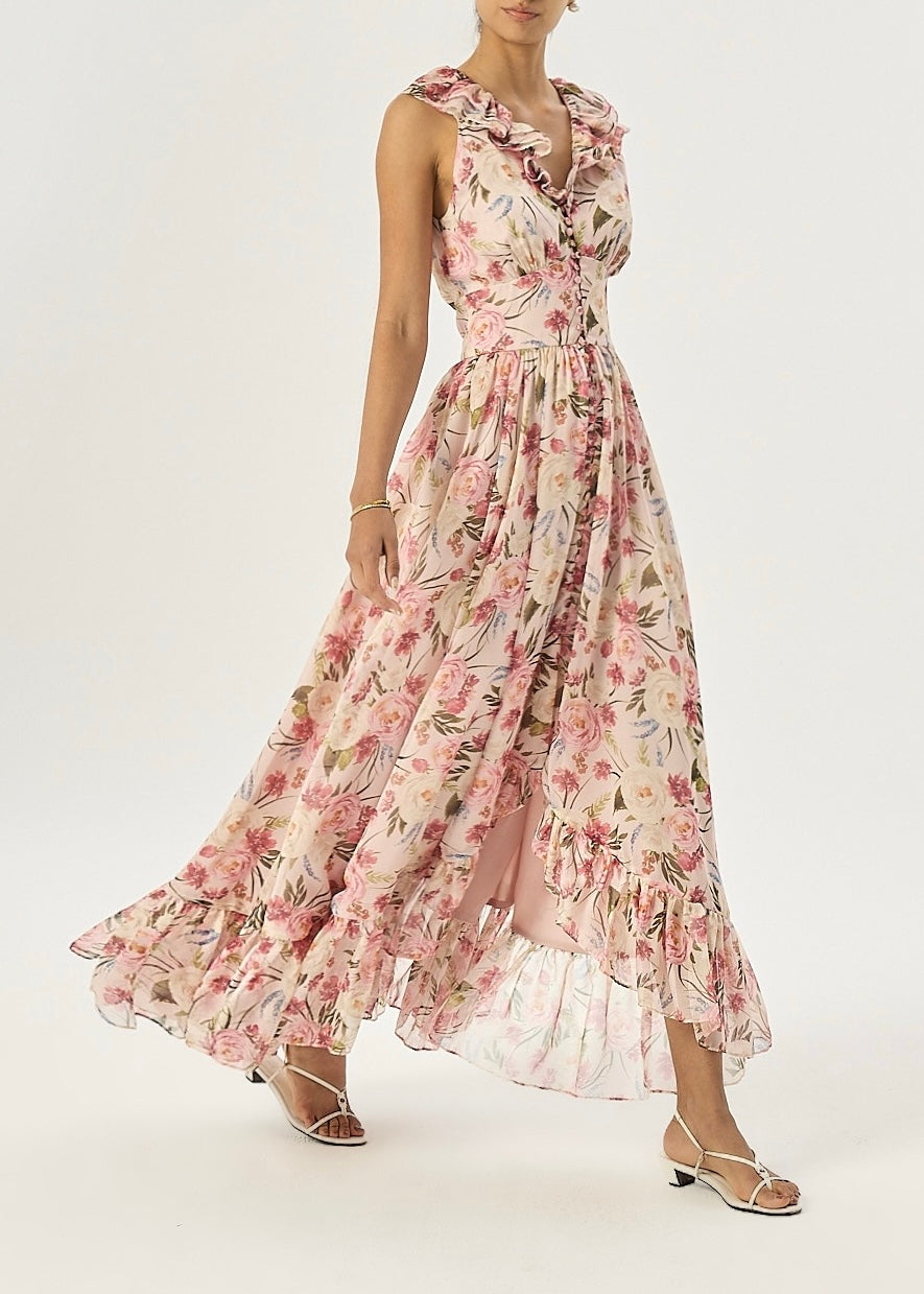 Charmaine Floral Maxi Dress | Pink Mix