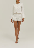 Piper Denim Shorts | White