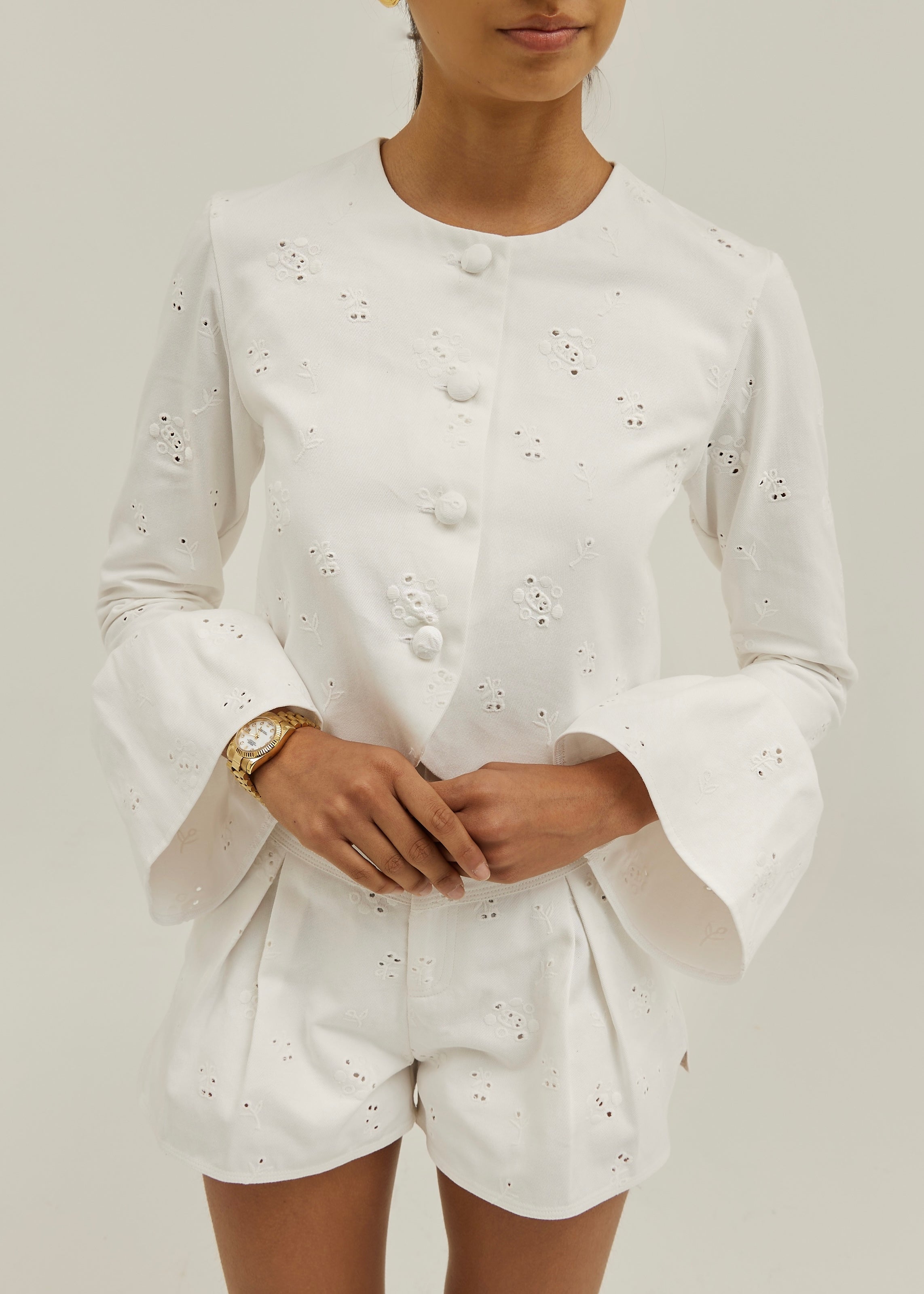 Piper Denim Shorts | White