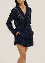 Carolyn Guipure Lace Over Shirt | Navy