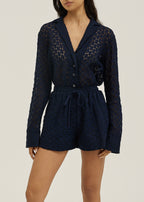 Carolyn Guipure Lace Over Shirt | Navy