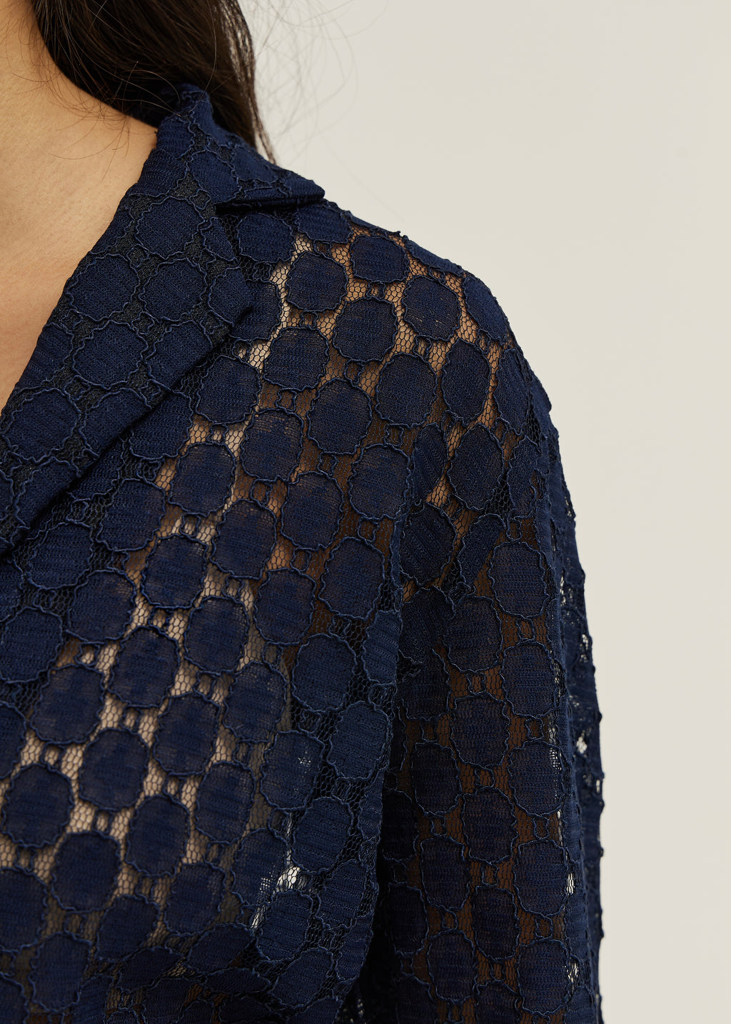 Carolyn Guipure Lace Over Shirt | Navy