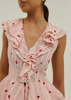 Everly Dream Blouse | Red/White