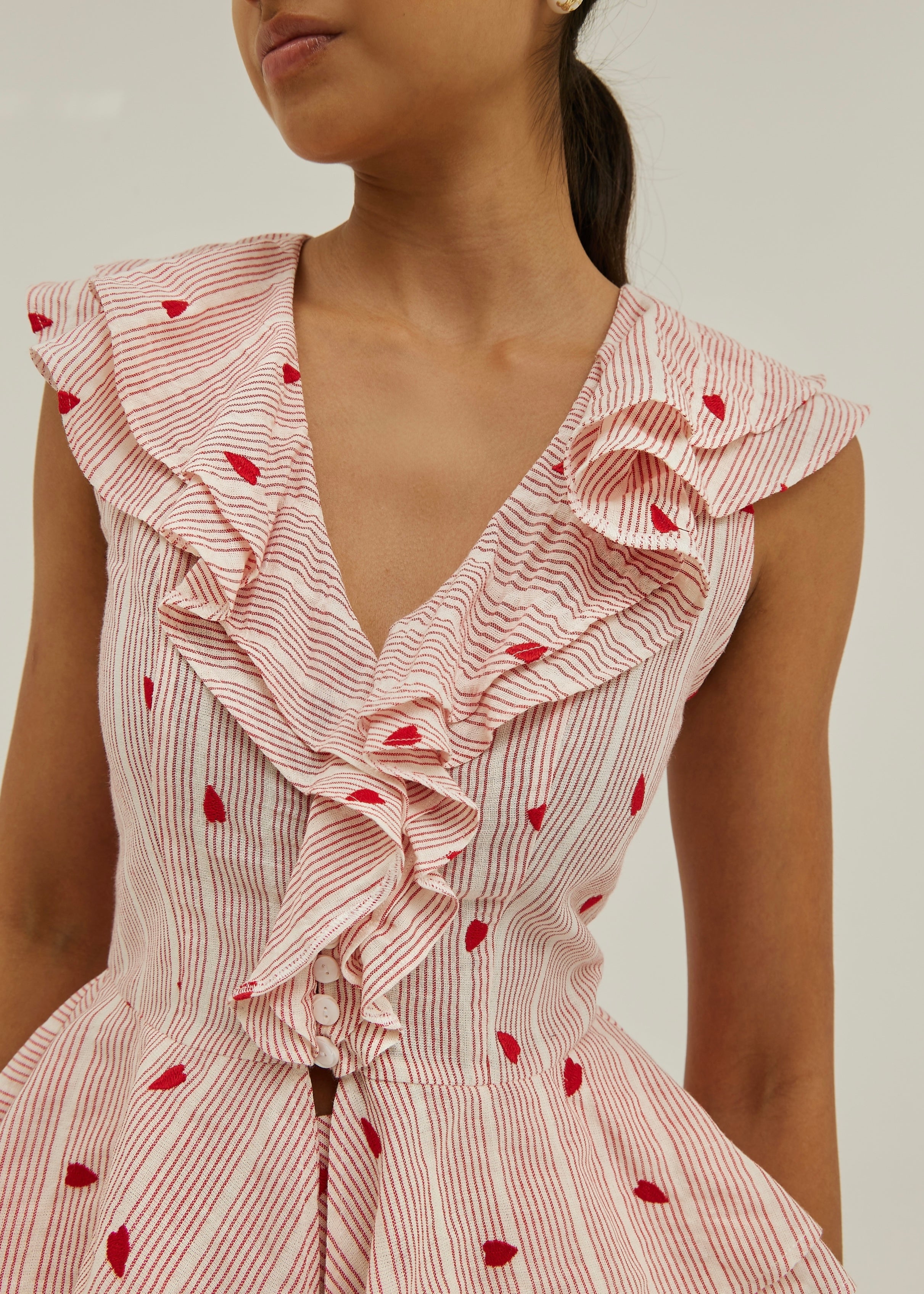 Everly Dream Blouse | Red/White