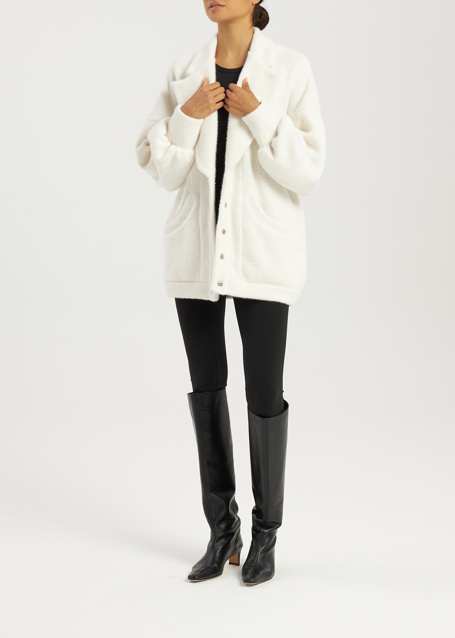 Renna Knitted Cardigan Coat | Ivory