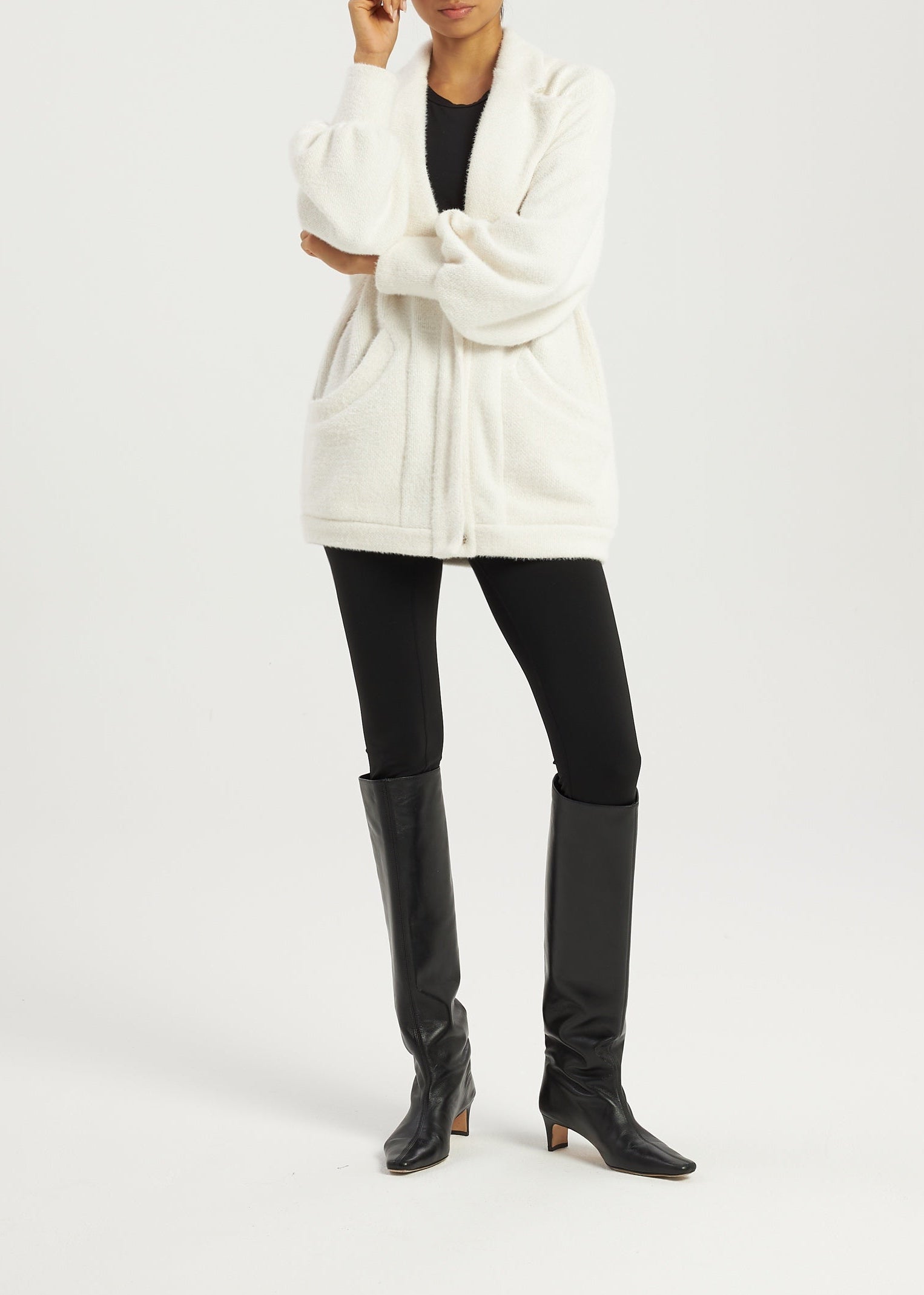 Renna Knitted Cardigan Coat | Ivory