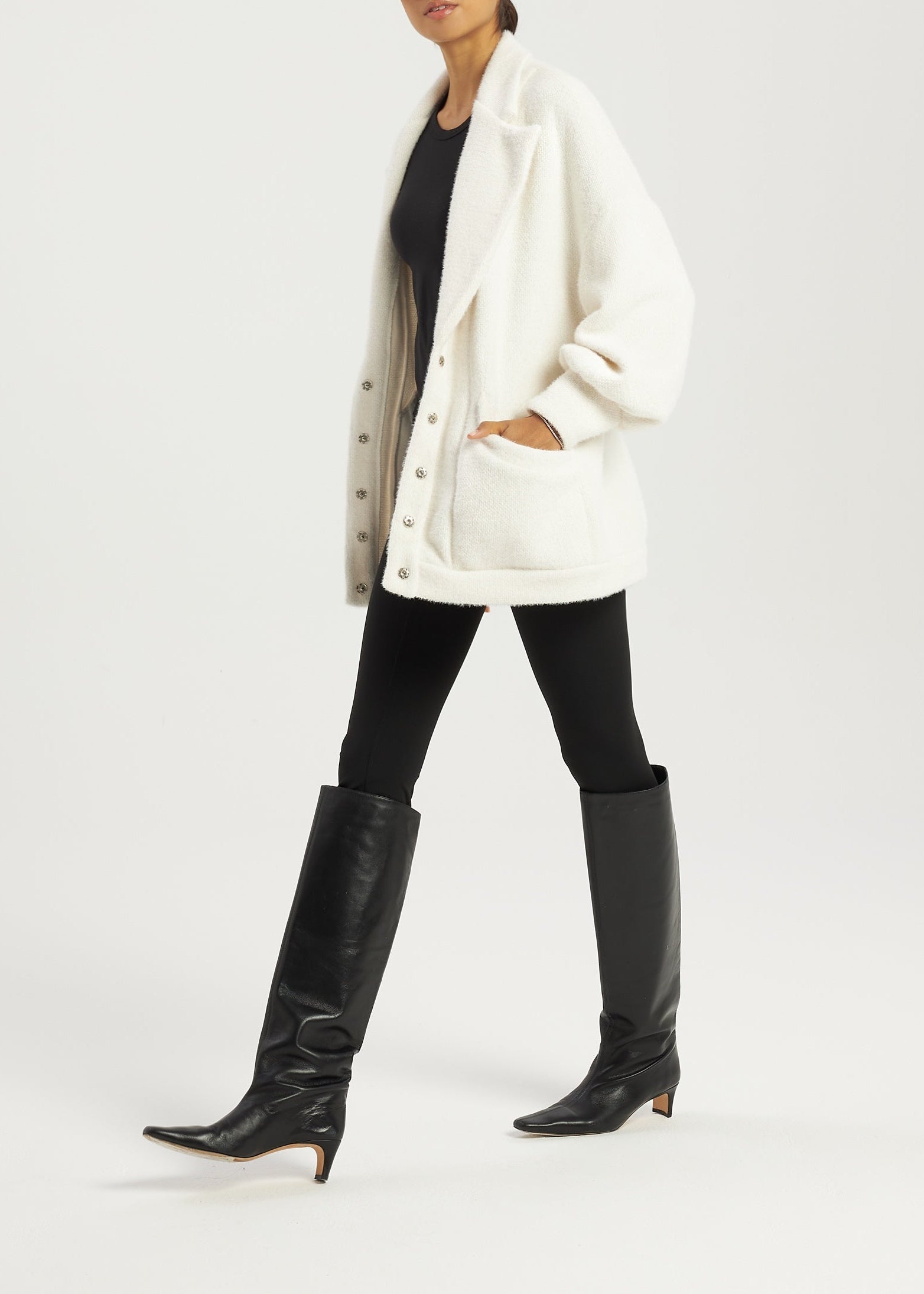 Renna Knitted Cardigan Coat | Ivory