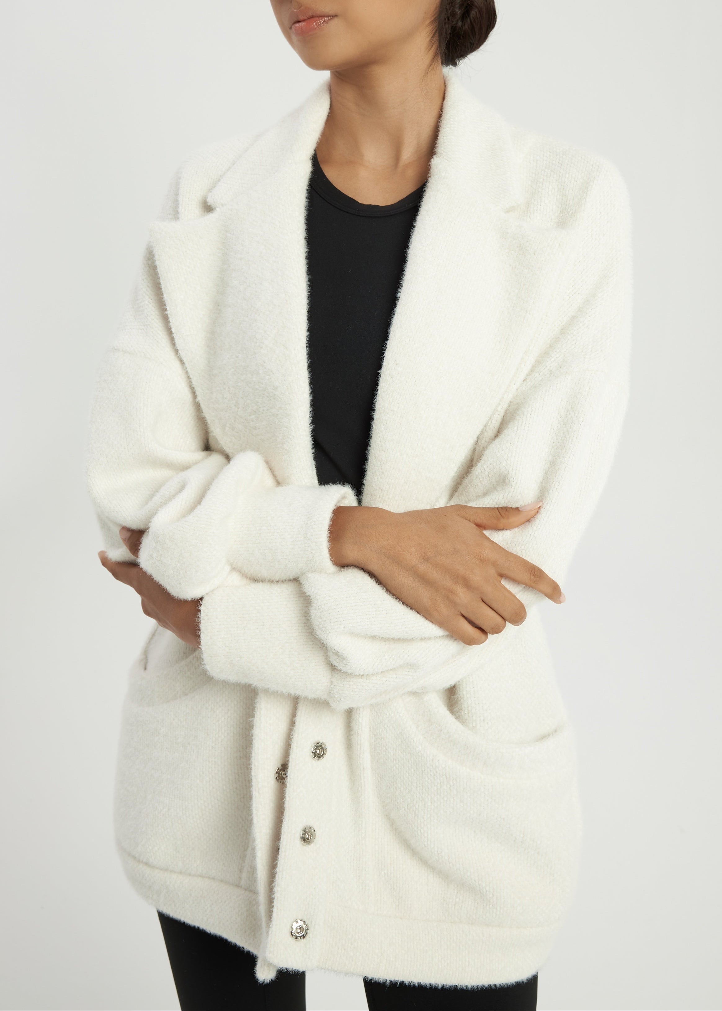 Renna Knitted Cardigan Coat | Ivory