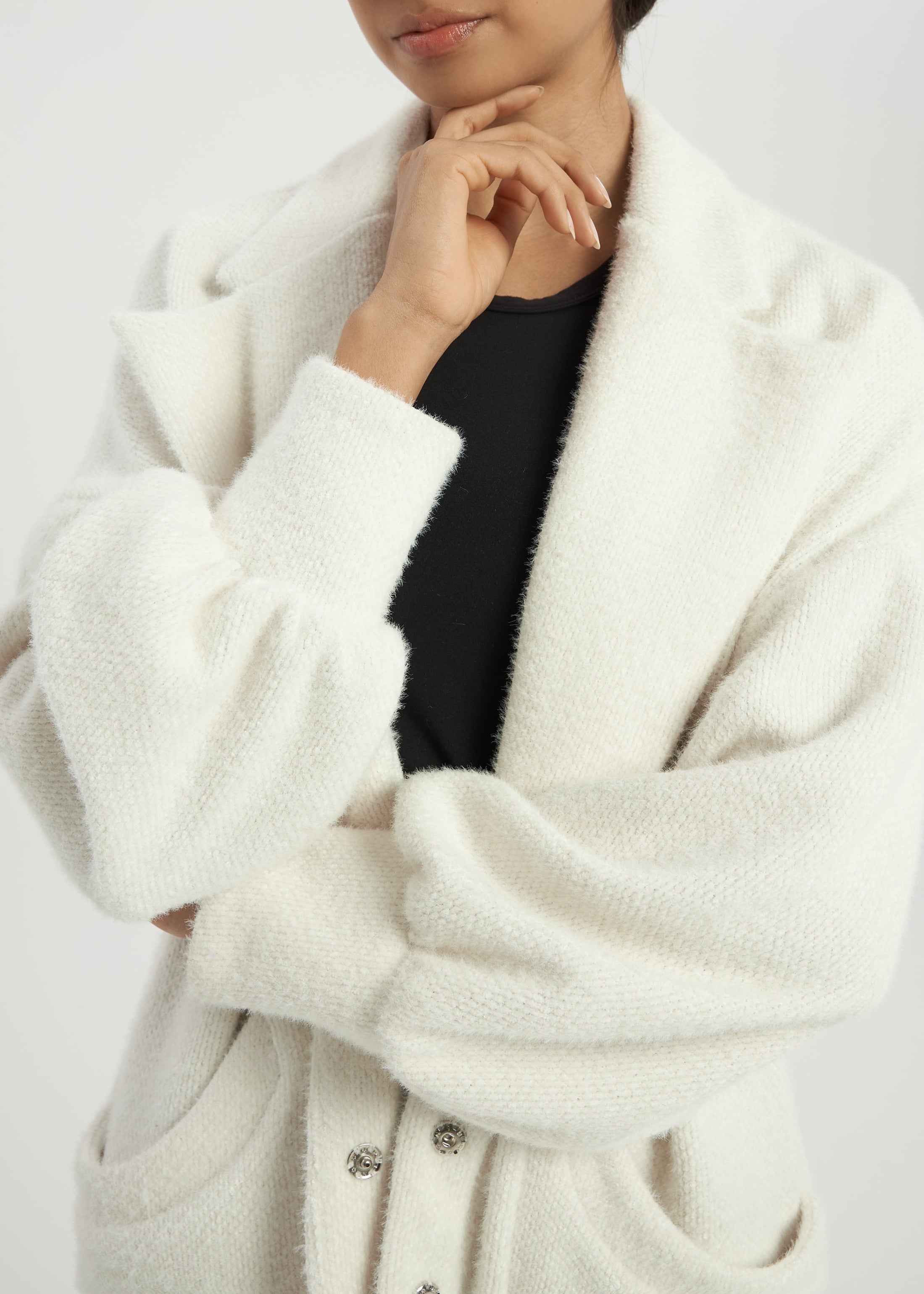 Renna Knitted Cardigan Coat | Ivory