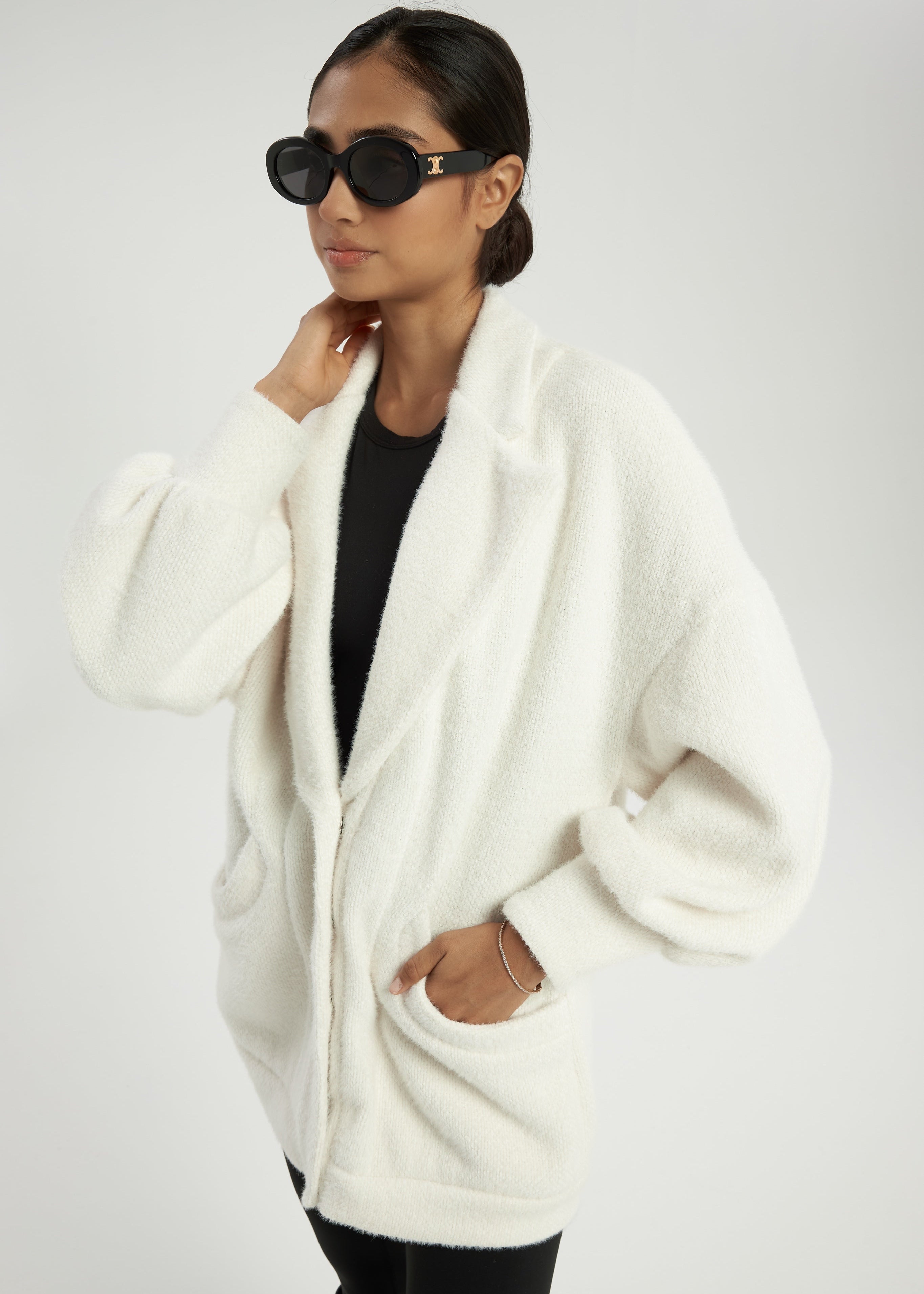 Renna Knitted Cardigan Coat | Ivory