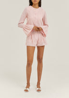 Rita Summer Knit Jacket | Sky Pink