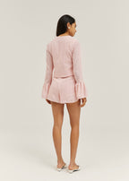 Rita Summer Knit Jacket | Sky Pink