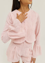 Rita Summer Knit Jacket | Sky Pink