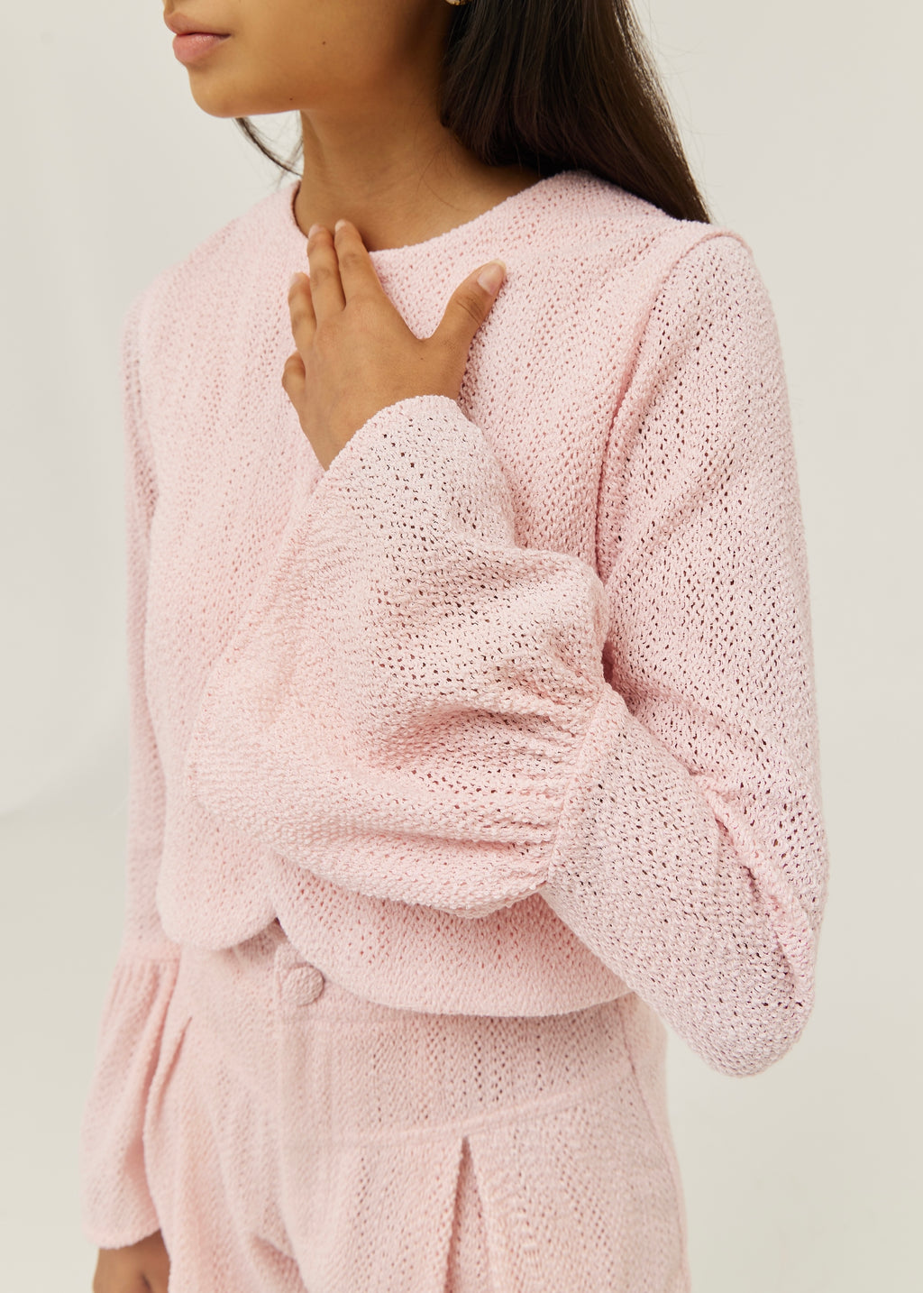 Rita Summer Knit Shorts | Sky Pink