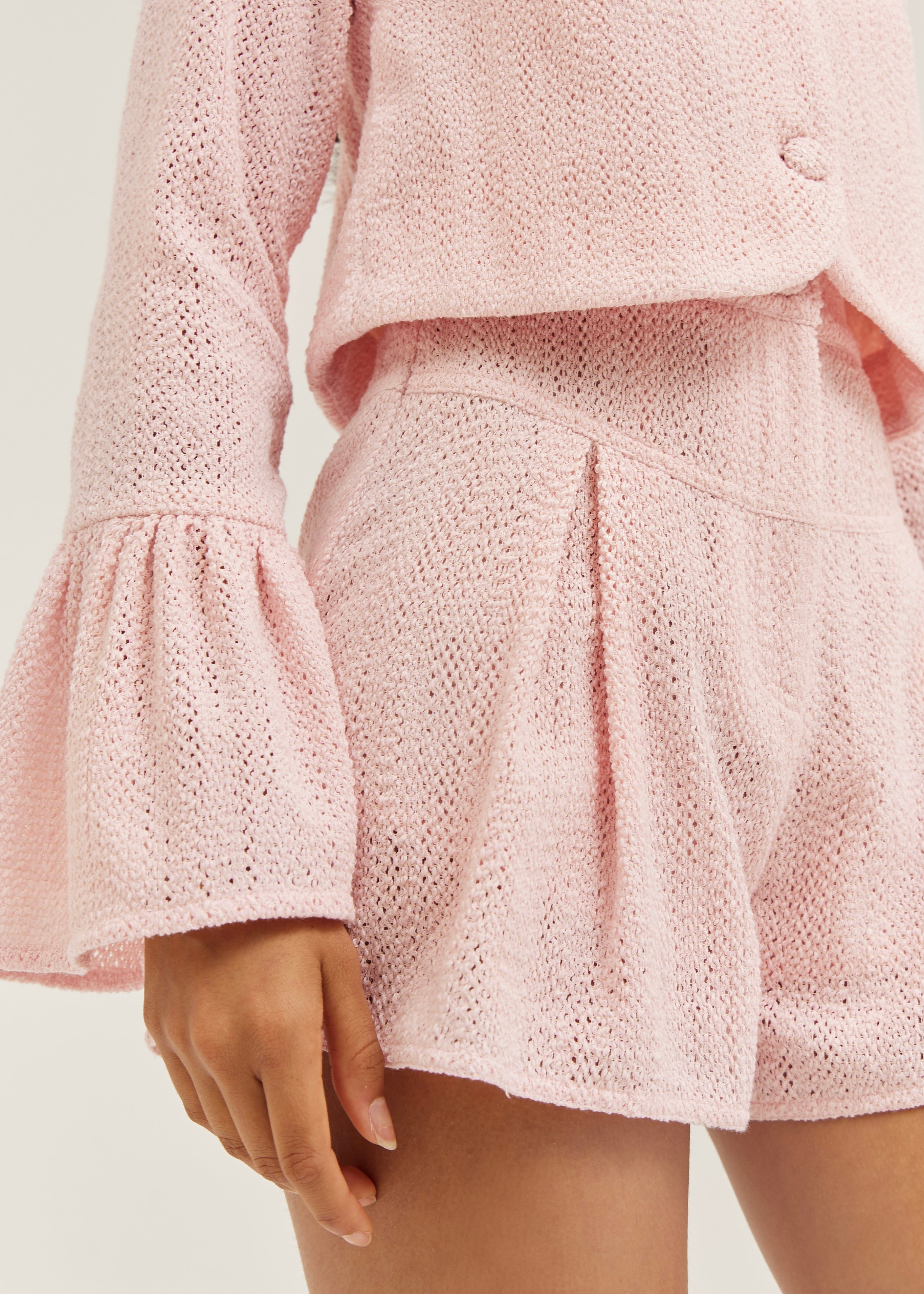 Rita Summer Knit Shorts | Sky Pink