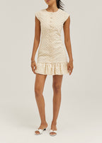 Riann Denim Broderie Anglais Dress | Vanilla