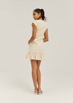 Riann Denim Broderie Anglais Dress | Vanilla
